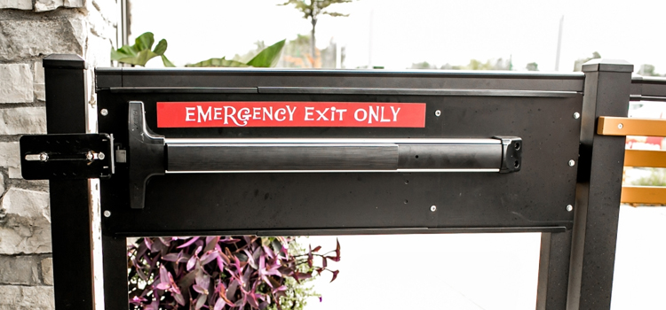 emergency push bar installation in Northeast Edmonton